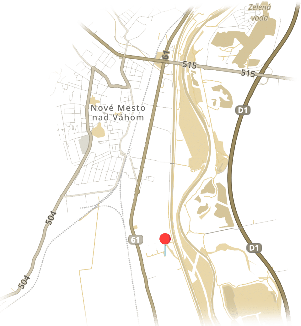 Mapa krematória Nové Mesto nad Váhom
